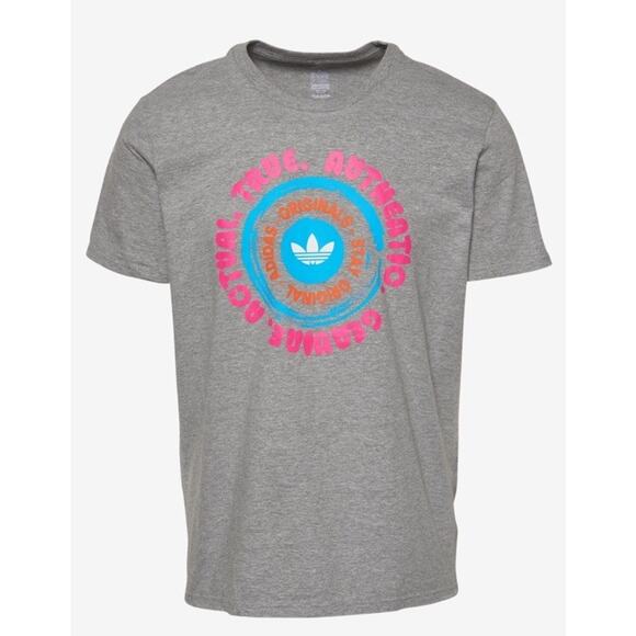 Adidas Originals Express Yourself Mens T Shirt Size 2XL Gray Graphic Crew Tee - Picture 2 of 6